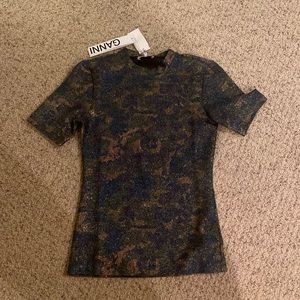 Ganni sparkly shirt with tag